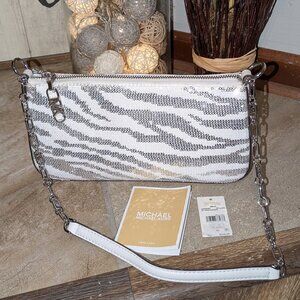 NWT Michael Kors Empire Silver Chain Pouchette